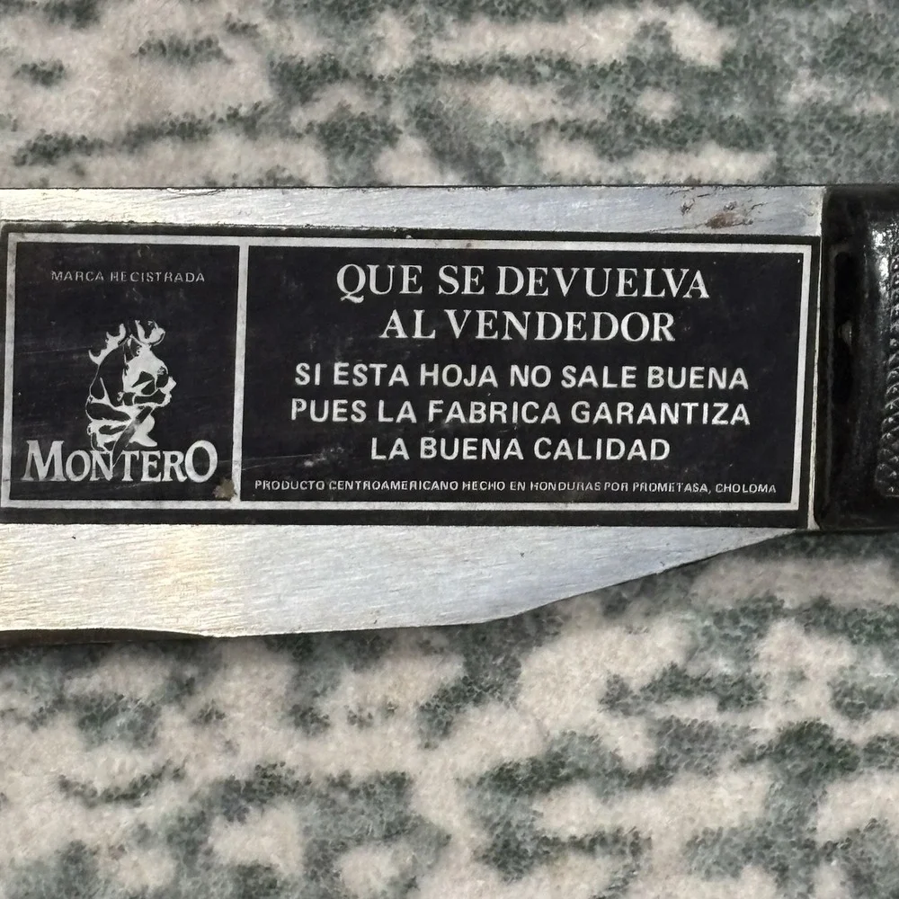Vintage Montero Honduras Machete w/ Leather Sheath & Decorative Tassels